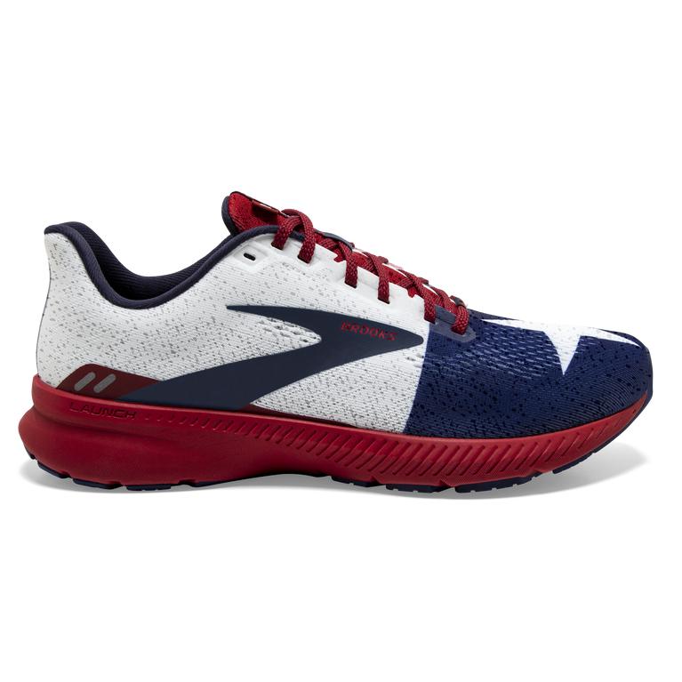 Brooks Launch 8 Light-Cushion Road Running Shoes - Men's - Navy/True Red/Sundried Tomato/Twilight (5